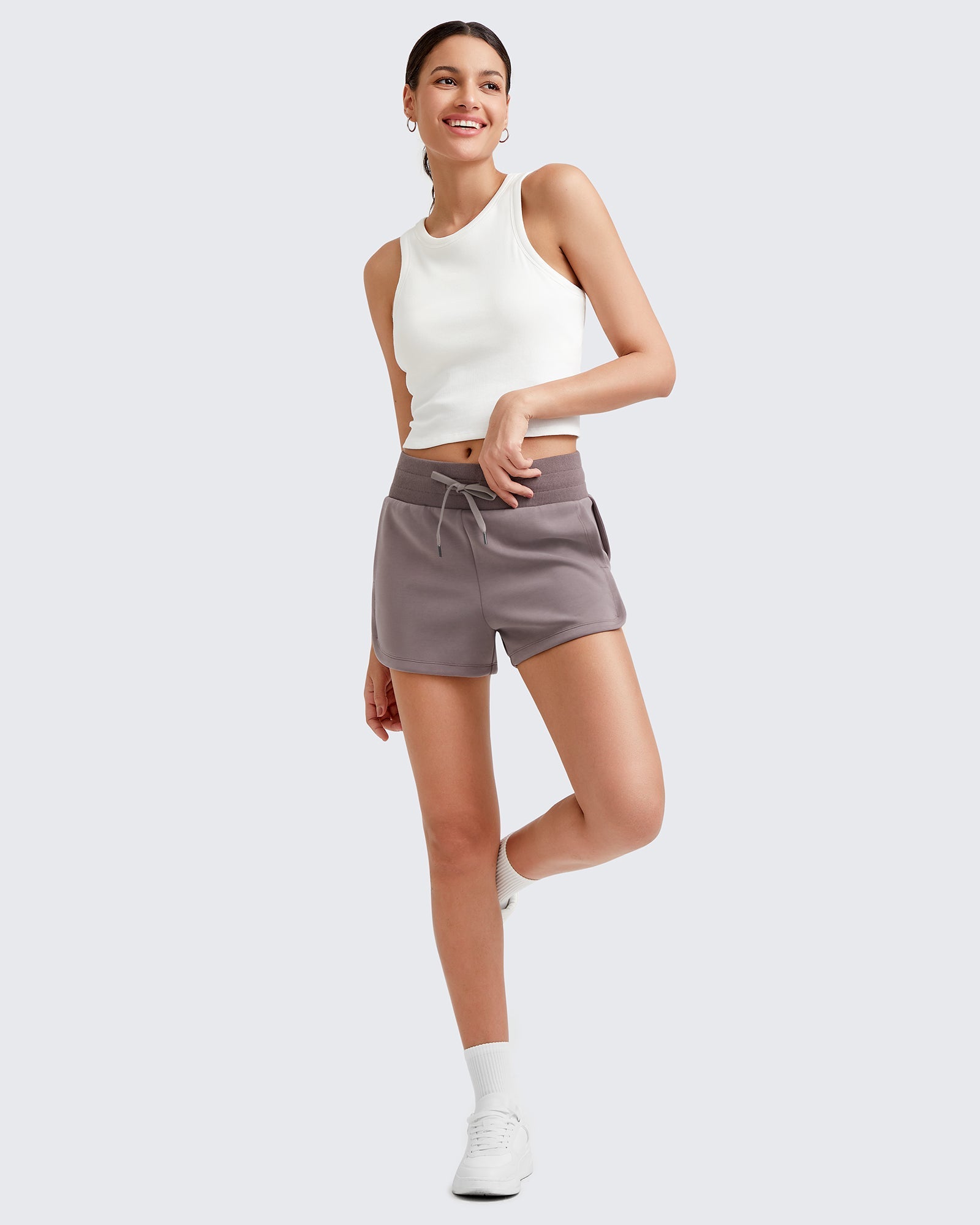 G4Free - Smoofit Side Slit Drawstring Sweat Shorts -GF25E341AA-S-GF25E341AB-M-GF25E341AC-L-GF25E341AD-XL-GF25E341AE-XXL