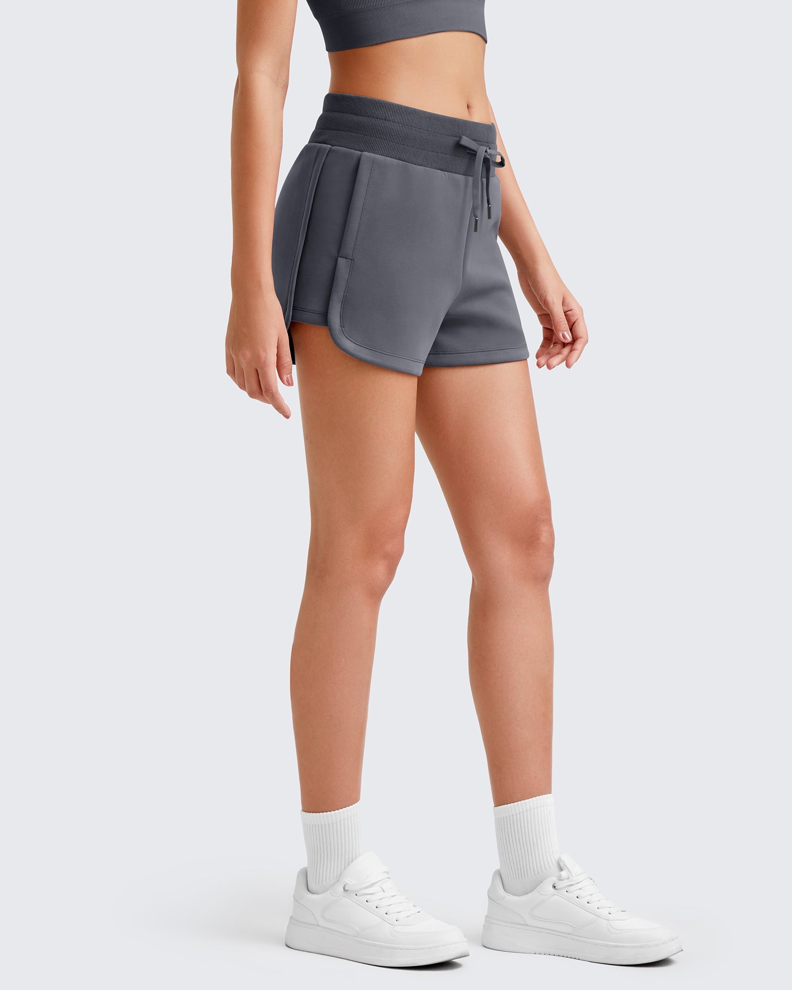 G4Free - Smoofit Side Slit Drawstring Sweat Shorts -GF25E341AA-S-GF25E341AB-M-GF25E341AC-L-GF25E341AD-XL-GF25E341AE-XXL