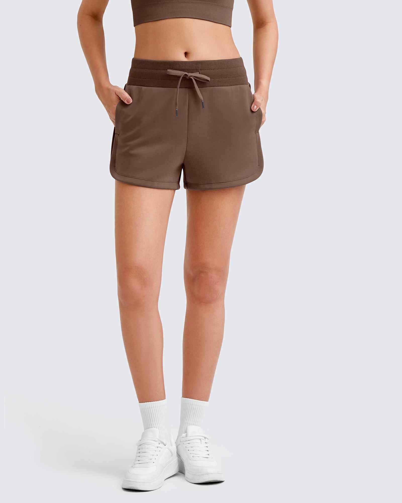 G4Free - Smoofit Side Slit Drawstring Sweat Shorts -GF25E341AA-S-GF25E341AB-M-GF25E341AC-L-GF25E341AD-XL-GF25E341AE-XXL
