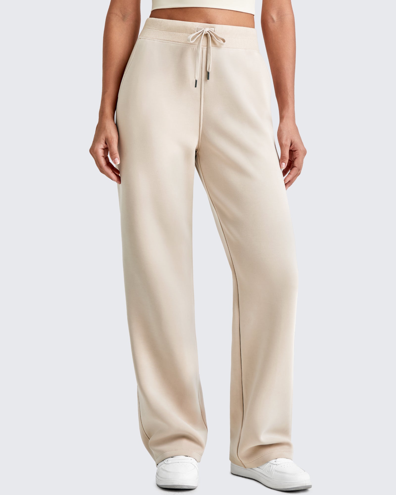 G4Free - Smoofit Wide Leg Elastic Drawstring Sweatpants -GF25J440AF-XS