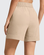 G4Free - Strowen Elastic Waist Wide Leg A Line Shorts 4'' -GF26E818A001F-XS-GF26E818A001A-S-GF26E818A001B-M-GF26E818A001C-L-GF26E818A001D-XL