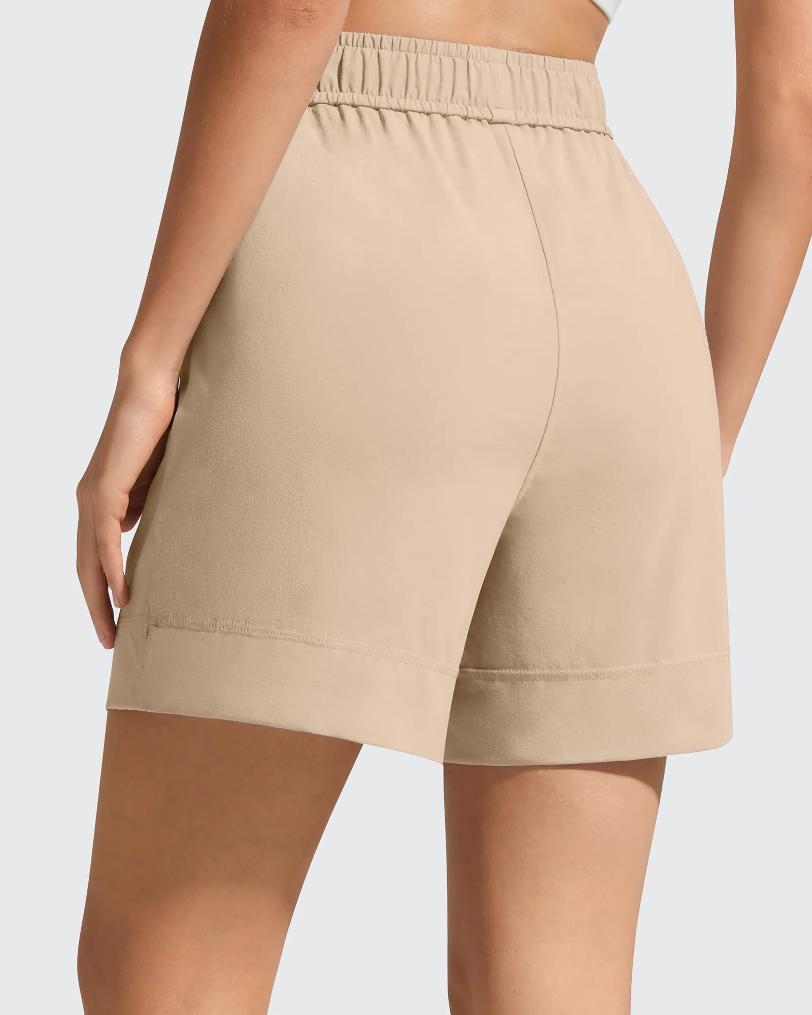 G4Free - Strowen Elastic Waist Wide Leg A Line Shorts 4'' -GF26E818A001F-XS-GF26E818A001A-S-GF26E818A001B-M-GF26E818A001C-L-GF26E818A001D-XL