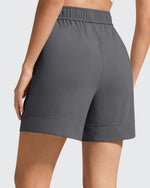 G4Free - Strowen Elastic Waist Wide Leg A Line Shorts 4'' -GF26E818A001F-XS-GF26E818A001A-S-GF26E818A001B-M-GF26E818A001C-L-GF26E818A001D-XL