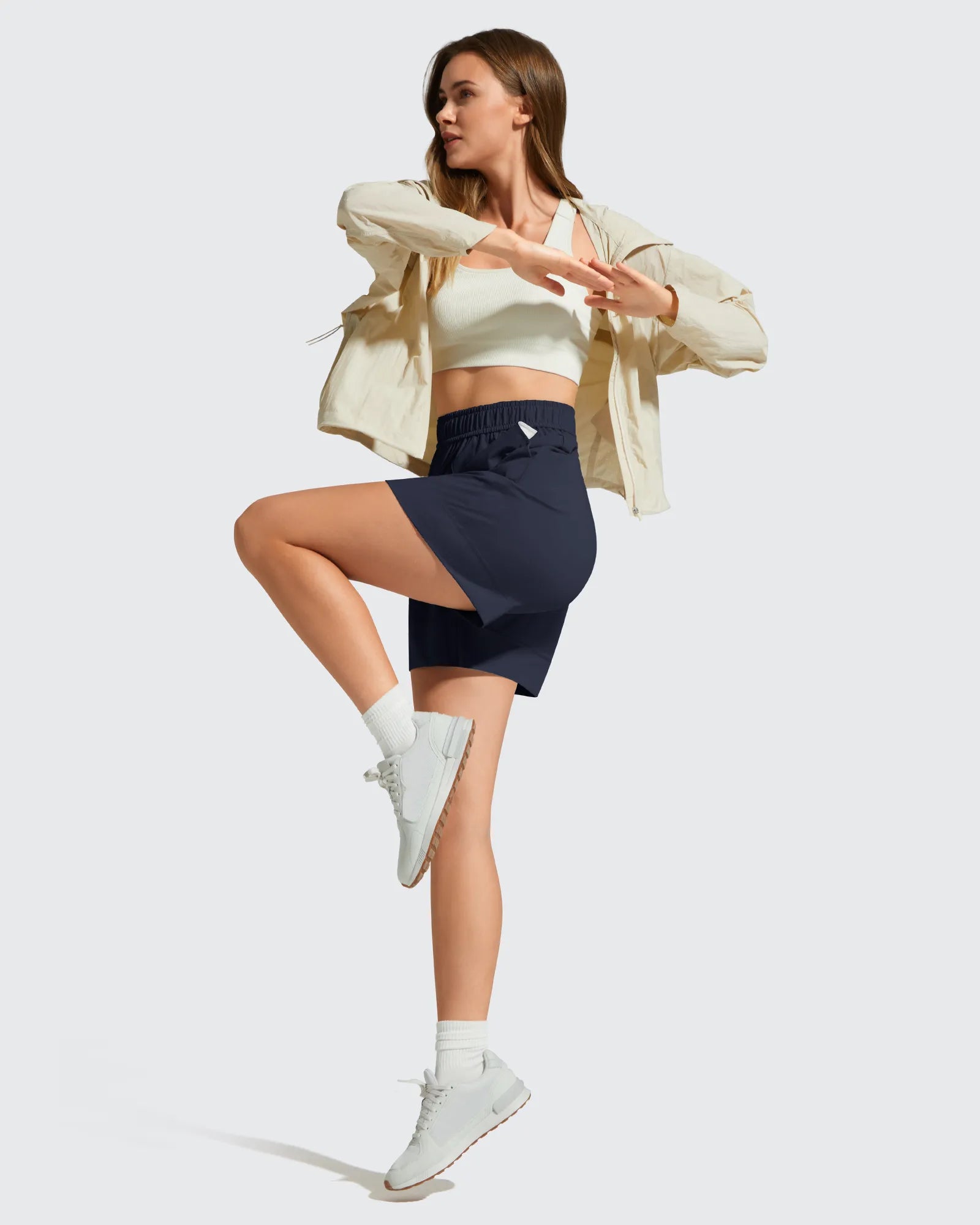 G4Free - Strowen Elastic Waist Wide Leg A Line Shorts 4'' -GF26E818A001F-XS-GF26E818A001A-S-GF26E818A001B-M-GF26E818A001C-L-GF26E818A001D-XL