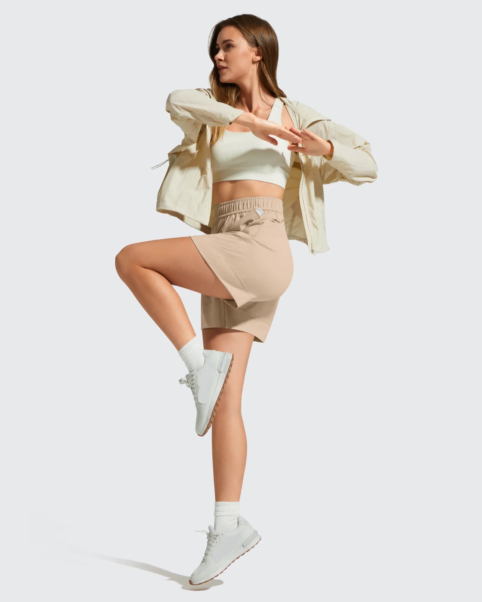 G4Free - Strowen Elastic Waist Wide Leg A Line Shorts 4'' -GF26E818A001F-XS-GF26E818A001A-S-GF26E818A001B-M-GF26E818A001C-L-GF26E818A001D-XL