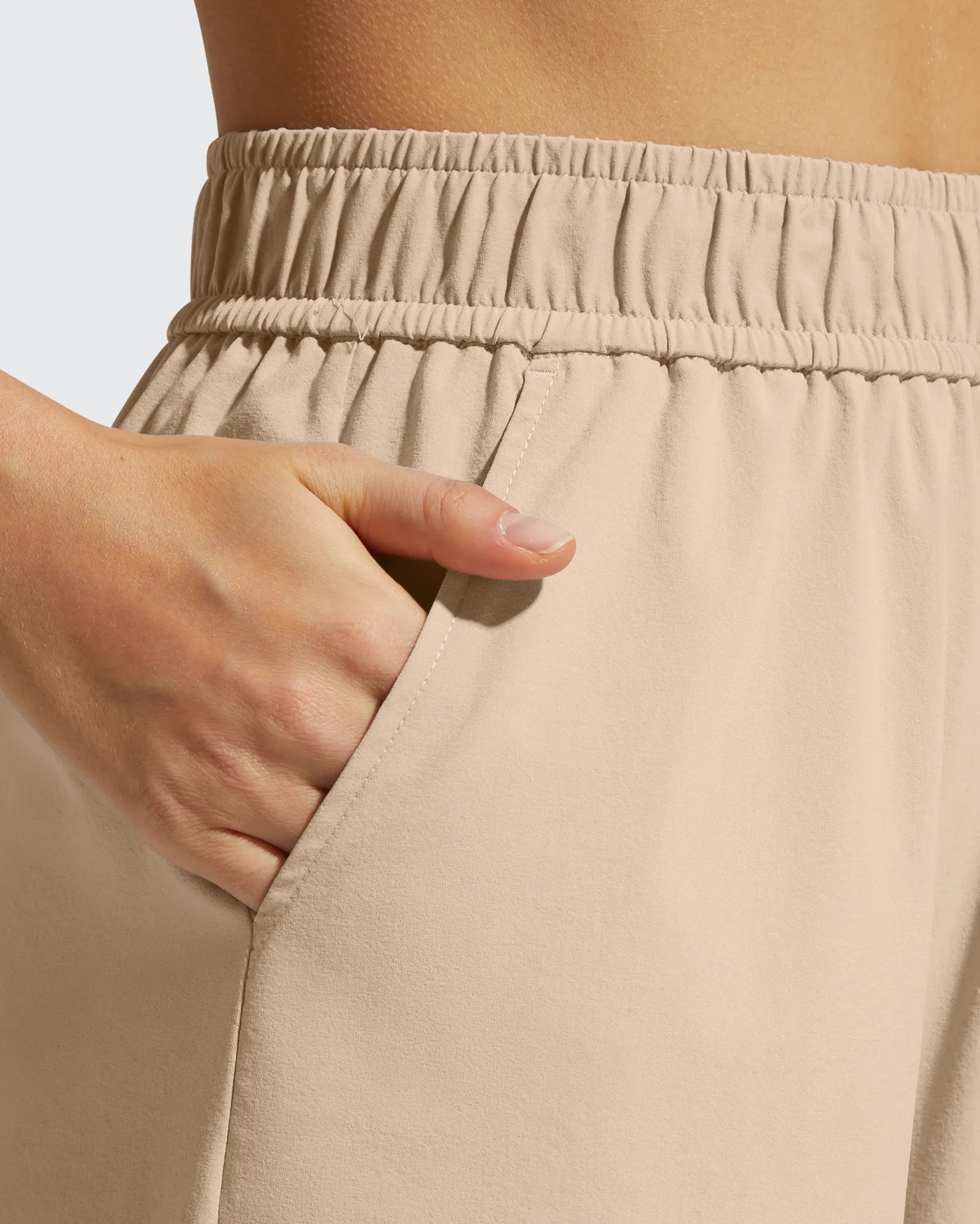 G4Free - Strowen Elastic Waist Wide Leg A Line Shorts 4'' -GF26E818A001F-XS-GF26E818A001A-S-GF26E818A001B-M-GF26E818A001C-L-GF26E818A001D-XL