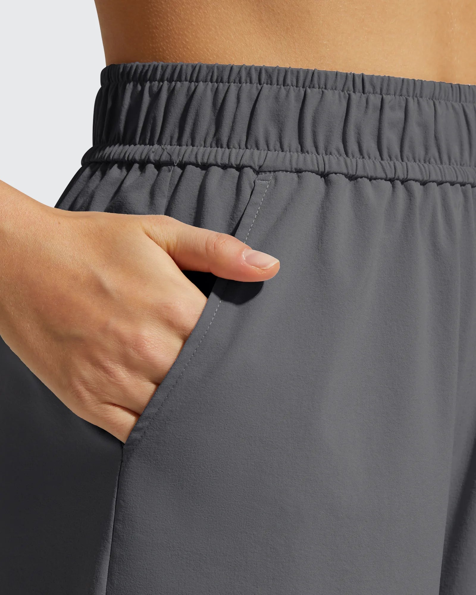 G4Free - Strowen Elastic Waist Wide Leg A Line Shorts 4'' -GF26E818A001F-XS-GF26E818A001A-S-GF26E818A001B-M-GF26E818A001C-L-GF26E818A001D-XL