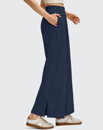 G4Free - Strowen Lightweight Ankle Splits Wide Leg Ankle Pants -GF25J608DA-S