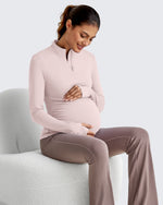 G4Free - UPF 50+ Half Zip Sun Maternity Shirts -GF25BY464BF-XS-GF25BY464BA-S-GF25BY464BB-M-GF25BY464BC-L-GF25BY464BD-XL