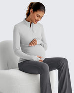 G4Free - UPF 50+ Half Zip Sun Maternity Shirts -GF25BY464BF-XS-GF25BY464BA-S-GF25BY464BB-M-GF25BY464BC-L-GF25BY464BD-XL