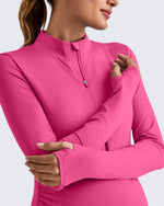 G4Free - UPF 50+ Half Zip Sun Maternity Shirts -GF25BY464BF-XS-GF25BY464BA-S-GF25BY464BB-M-GF25BY464BC-L-GF25BY464BD-XL