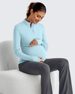 G4Free - UPF 50+ Half Zip Sun Maternity Shirts -GF25BY464BF-XS-GF25BY464BA-S-GF25BY464BB-M-GF25BY464BC-L-GF25BY464BD-XL