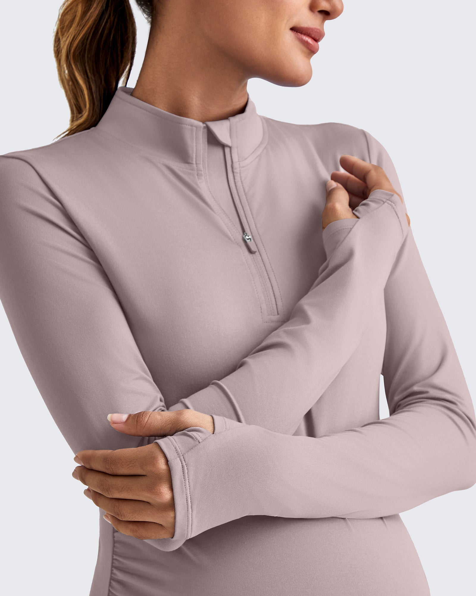 G4Free - UPF 50+ Half Zip Sun Maternity Shirts -GF25BY464BF-XS-GF25BY464BA-S-GF25BY464BB-M-GF25BY464BC-L-GF25BY464BD-XL