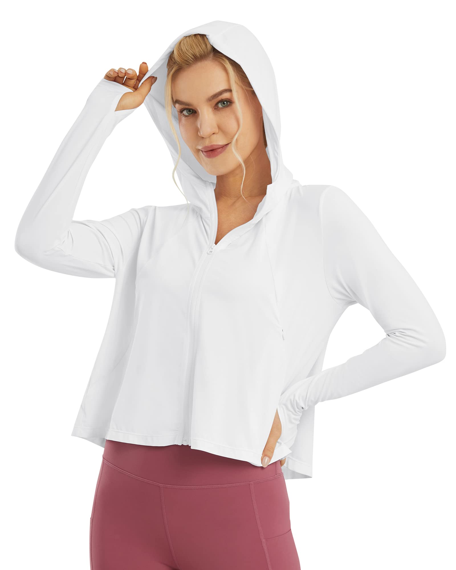 G4Free - UV Sun Crop Zip Hoodie Long Sleeve -GF21B010CA-S