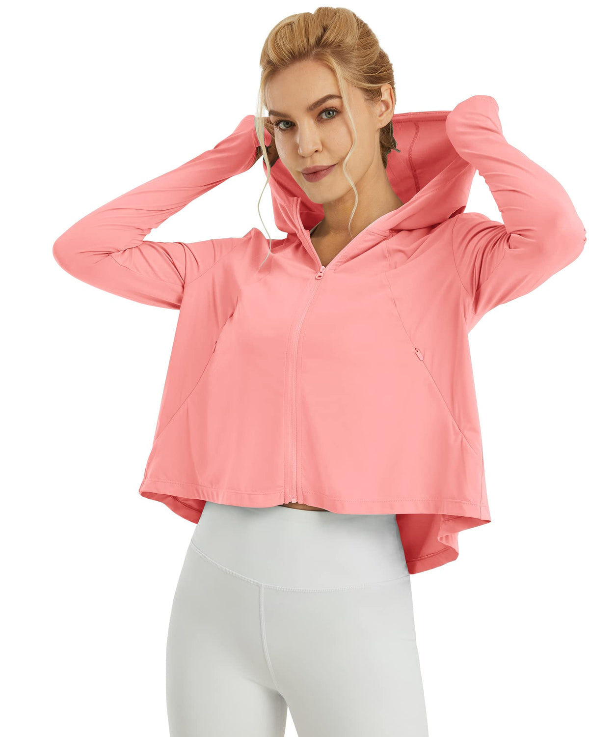 G4Free - UV Sun Crop Zip Hoodie Long Sleeve -GF21B010FA-S