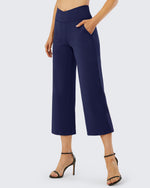 G4Free - Wide Leg High-Waisted Capri Work Pants 23 -GF21D016AA-S