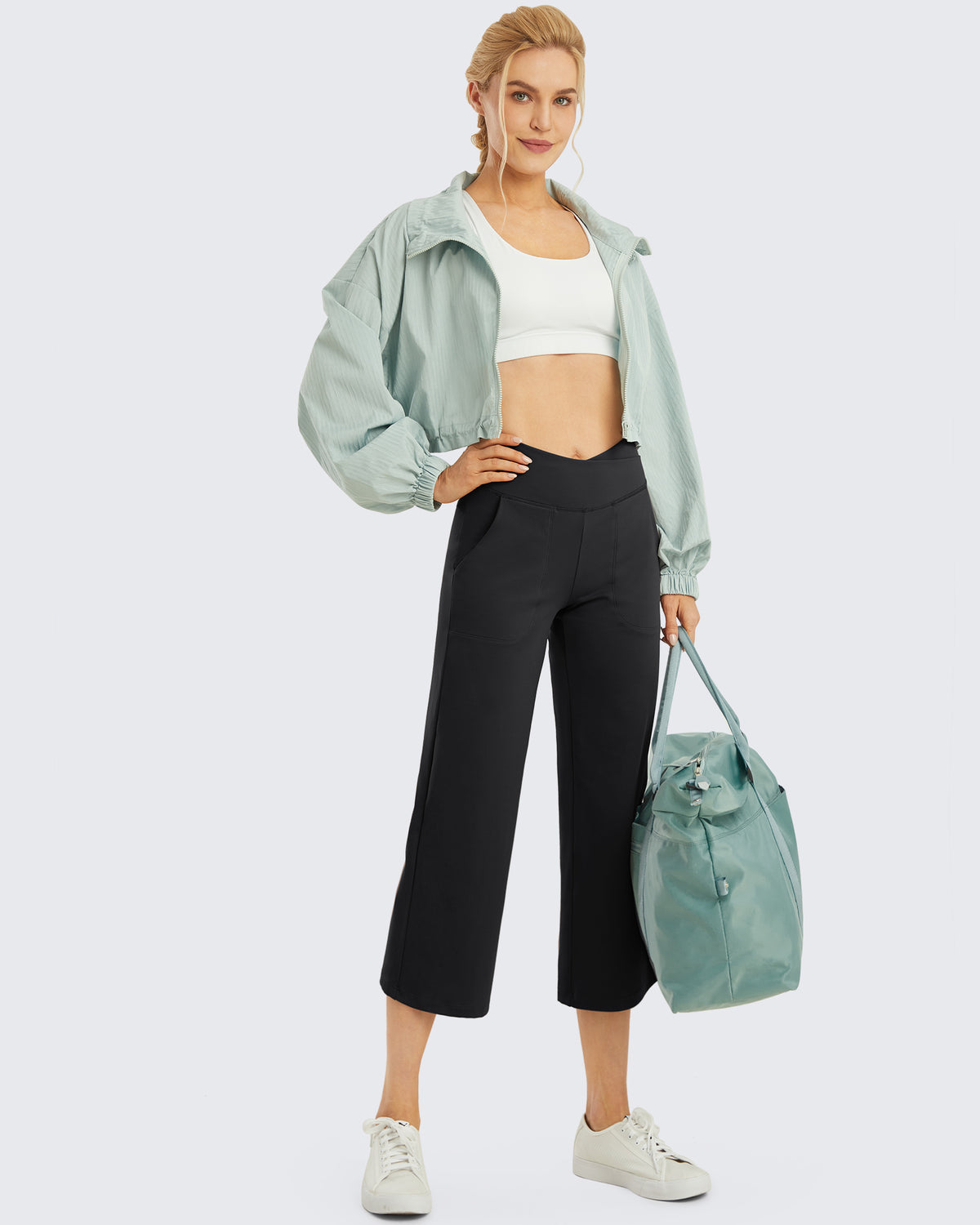 G4Free - Wide Leg High-Waisted Capri Work Pants 21 -GF24J256AA-S-GF24J256AB-M-GF24J256AC-L-GF24J256AD-XL-GF24J256AE-XXL