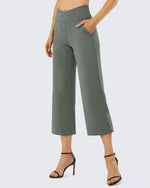 G4Free - Wide Leg High-Waisted Capri Work Pants 23 -GF21D016PA-S