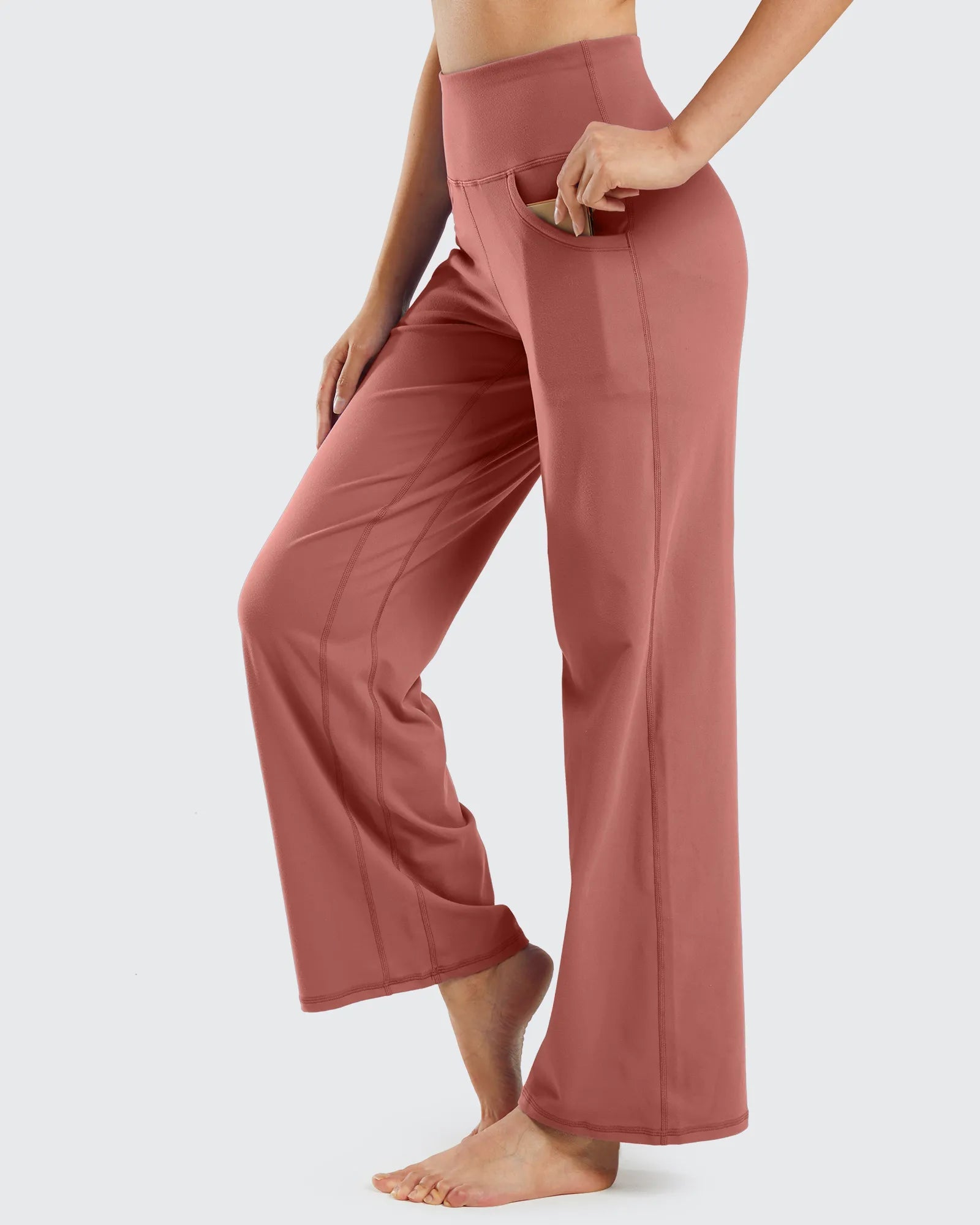 G4Free - Wide Leg Pants Woman Yoga Pants with Pockets Petite -PM23D151NA-S