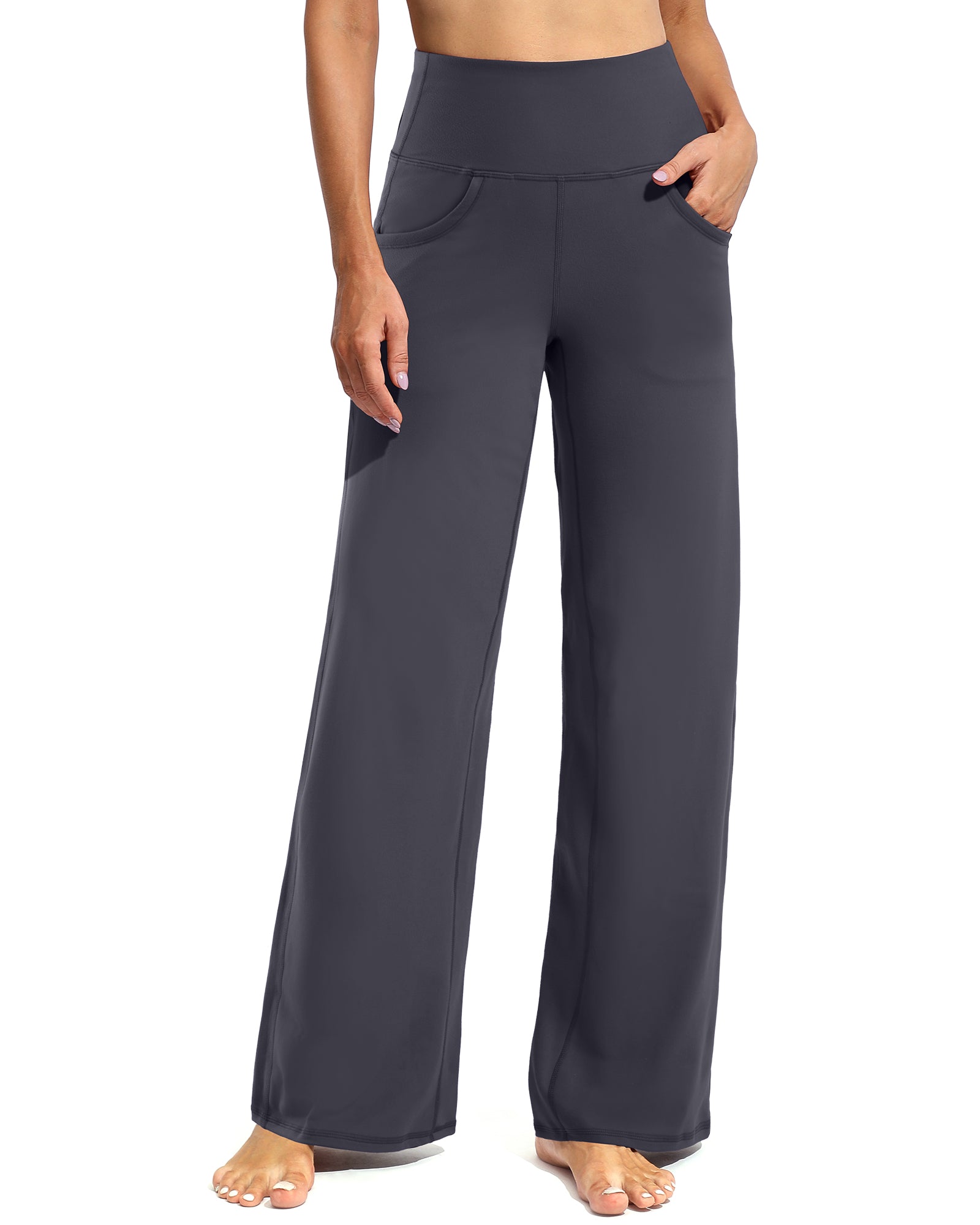 G4Free - Wide Leg Pants Woman Yoga Pants with Pockets Regular -PM20D06AG-XS-PM20D06AA-Black-S-PM20D06AB-Black-M-PM20D06AC-Black-L-PM20D06AD-Black-XL