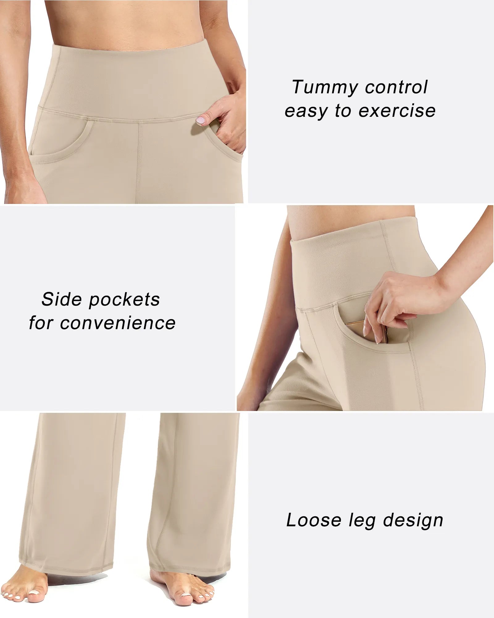 G4Free - Wide Leg Pants Woman Yoga Pants with Pockets Tall -PM23D152AA-S