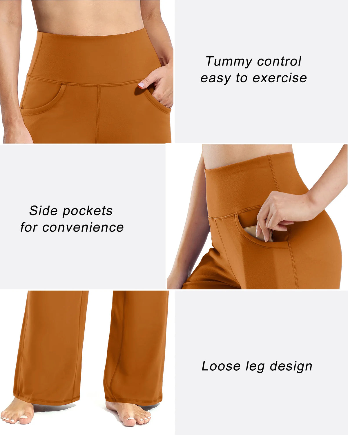 G4Free - Wide Leg Pants Woman Yoga Pants with Pockets Tall -PM23D152AA-S