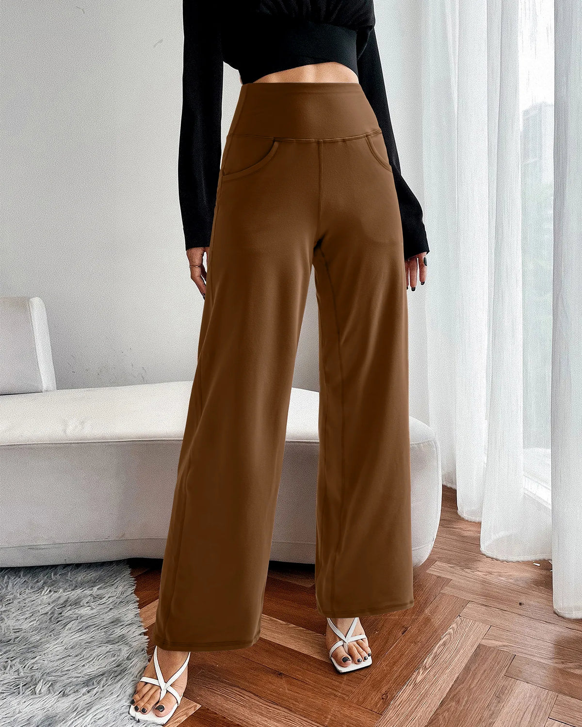 G4Free - Wide Leg Pants Woman Yoga Pants with Pockets Tall -PM23D152AA-S