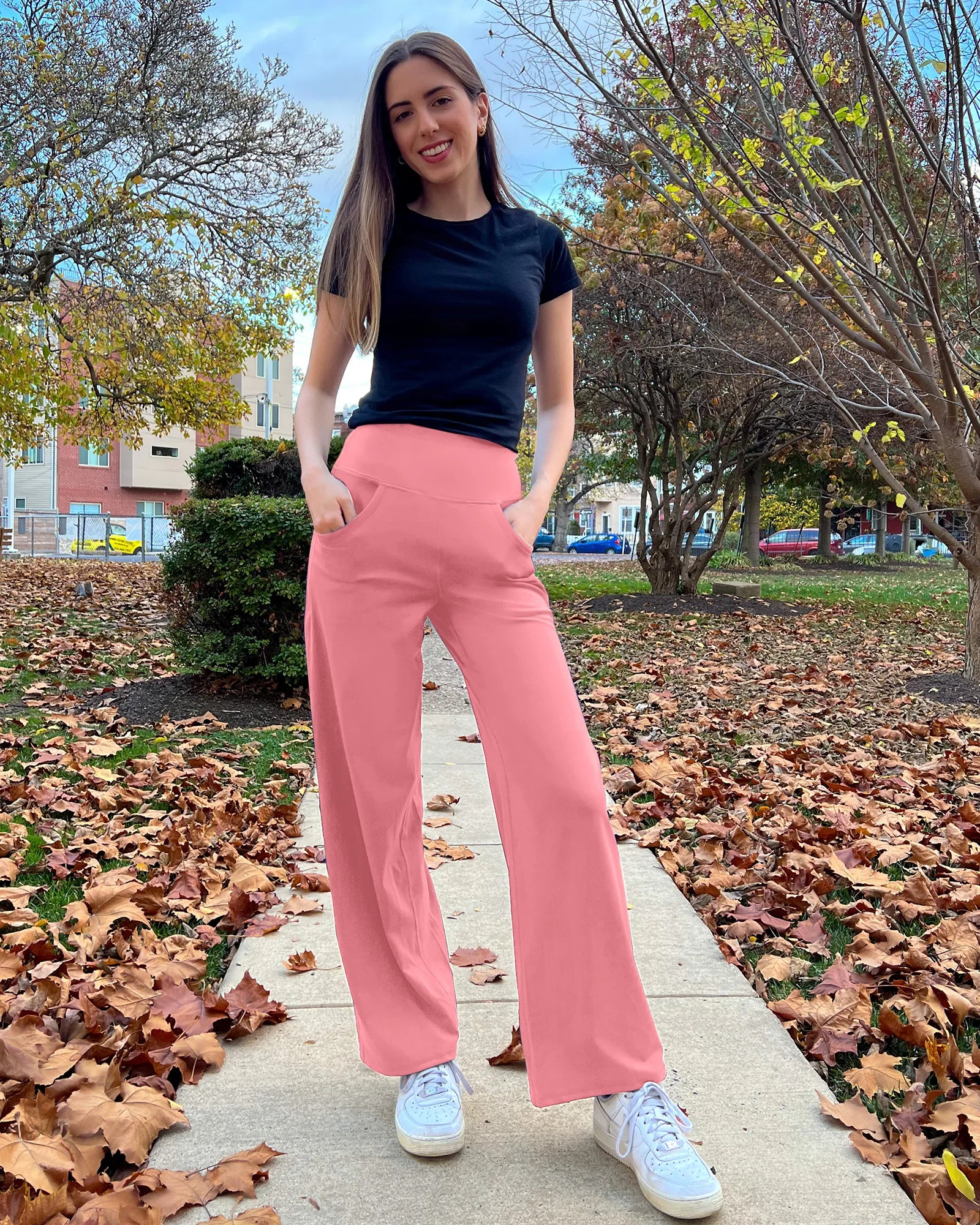 G4Free - Wide Leg Pants Woman Yoga Pants with Pockets Tall -PM23D152AA-S-PM23D152AB-M-PM23D152AC-L-PM23D152AD-XL-PM23D152AE-XXL