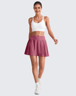G4Free - Wrapped  Front Pleated Tennis A Line Skirts -GF25H410CA-S-GF25H410CB-M-GF25H410CC-L-GF25H410CD-XL-GF25H410CE-XXL