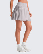 G4Free - Wrapped  Front Pleated Tennis A Line Skirts -GF25H410CA-S-GF25H410CB-M-GF25H410CC-L-GF25H410CD-XL-GF25H410CE-XXL