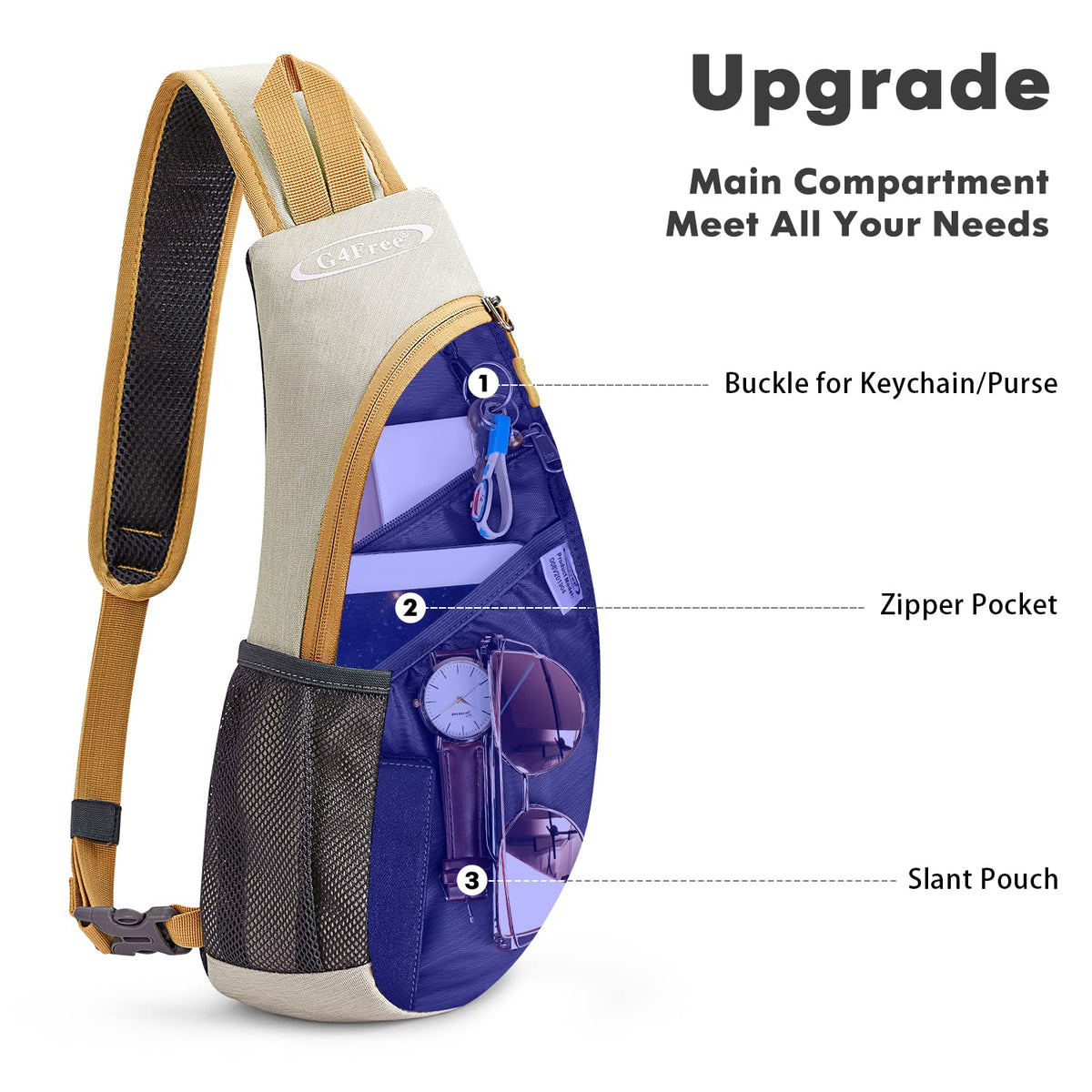 G4Free G4Free Sling Bags Men Shoulder Backpack Small Cross Body Chest Sling Backpack 