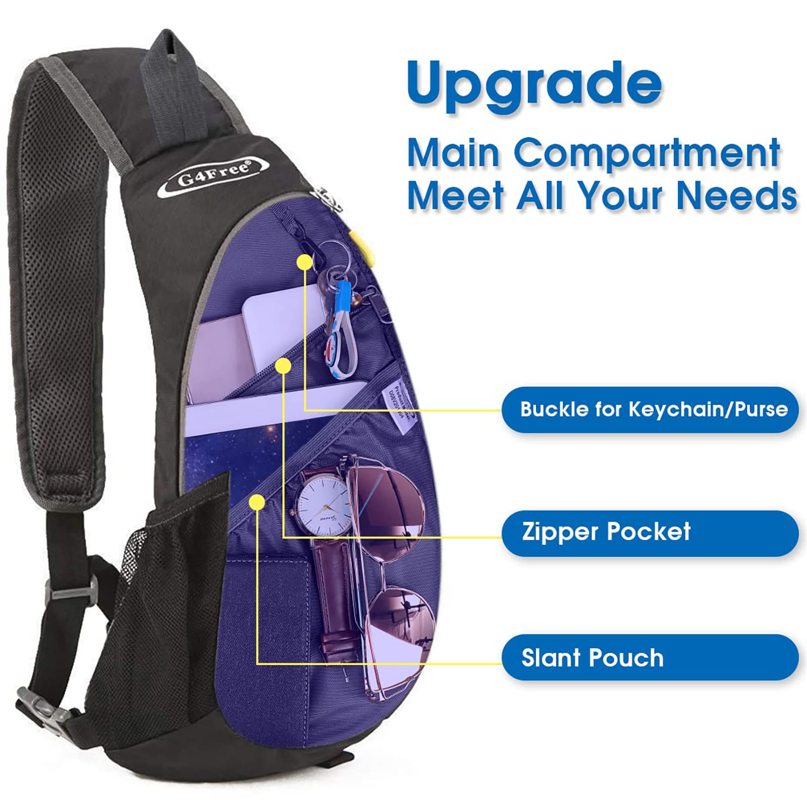 G4Free G4Free Sling Bags Men Shoulder Backpack Small Cross Body Chest Sling Backpack 