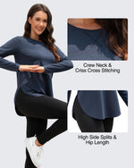 G4Free Activewear Sun Scoop Neck Long Sleeve UV Tunic Shirts