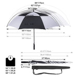 G4Free G4Free Automatic Open Golf Umbrella Double Canopy Vented Stick Umbrellas 
