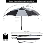 G4Free G4Free Extra Large Golf Umbrella 62/68 inch Vented Square Umbrella 