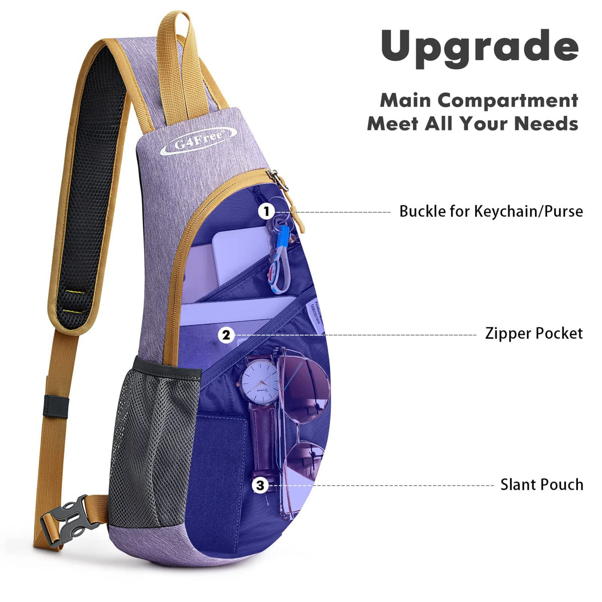 G4Free G4Free Sling Bags Men Shoulder Backpack Small Cross Body Chest Sling Backpack 