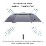 G4Free G4Free Automatic Open Golf Umbrella Double Canopy Vented Stick Umbrellas 
