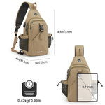 G4Free G4Free Canvas Sling Bag Crossbody Backpack with USB Charging Port & RFID Blocking 