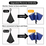G4Free G4Free UPF 50+ UV Protection 54 Inch Large Reverse Travel Umbrella 
