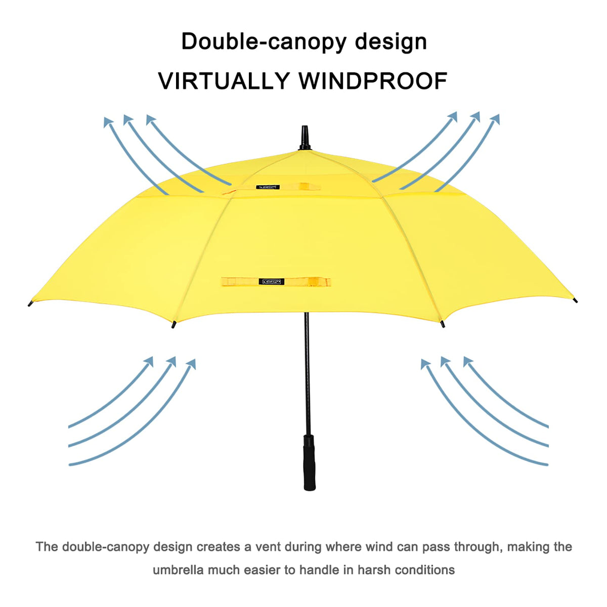G4Free G4Free Automatic Open Golf Umbrella Double Canopy Vented Stick Umbrellas 