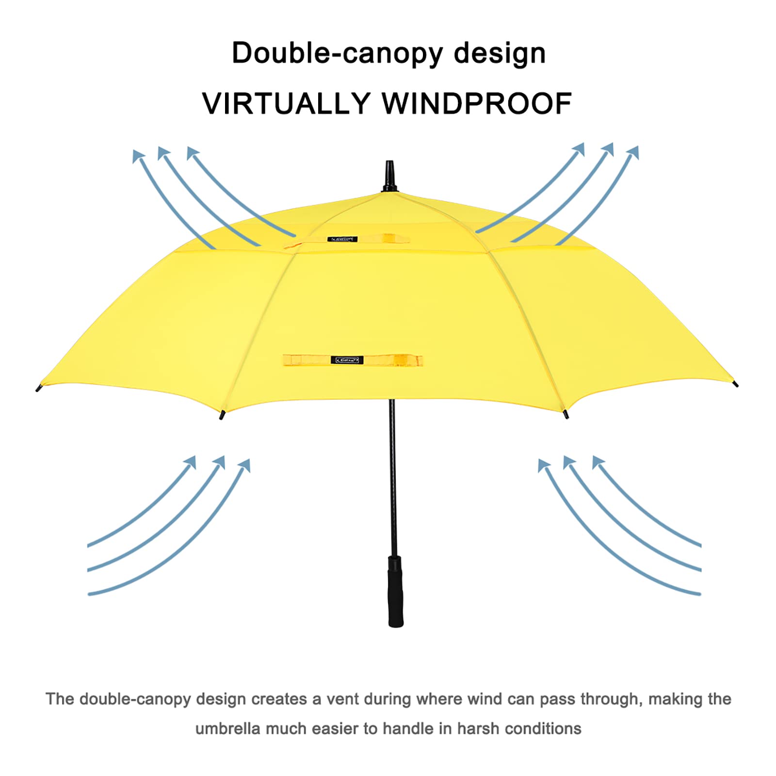 G4Free G4Free Automatic Open Golf Umbrella Double Canopy Vented Stick Umbrellas 