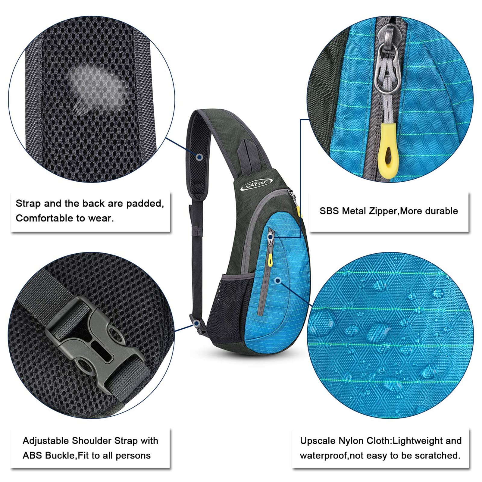 G4Free G4Free Sling Bags Men Shoulder Backpack Small Cross Body Chest Sling Backpack 