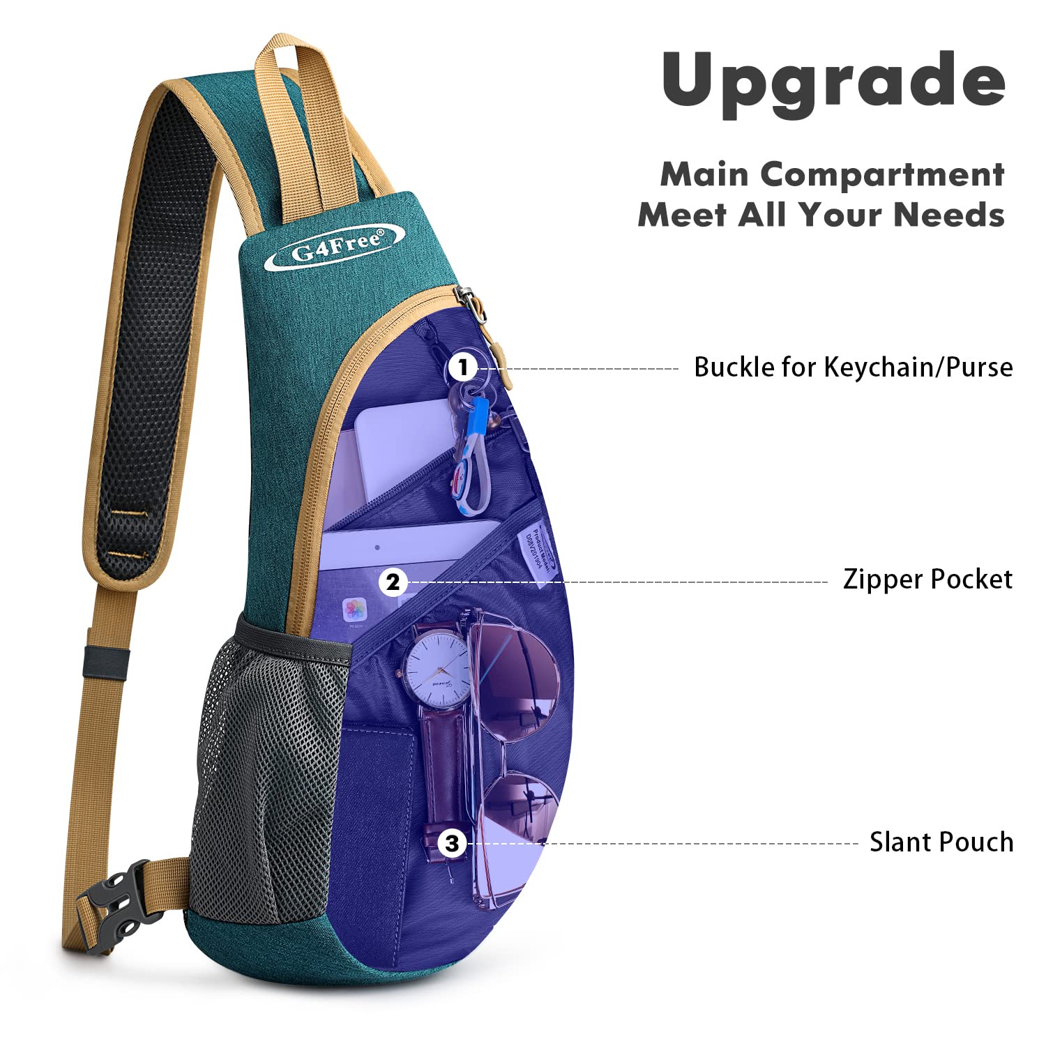 G4Free G4Free Sling Bags Men Shoulder Backpack Small Cross Body Chest Sling Backpack 