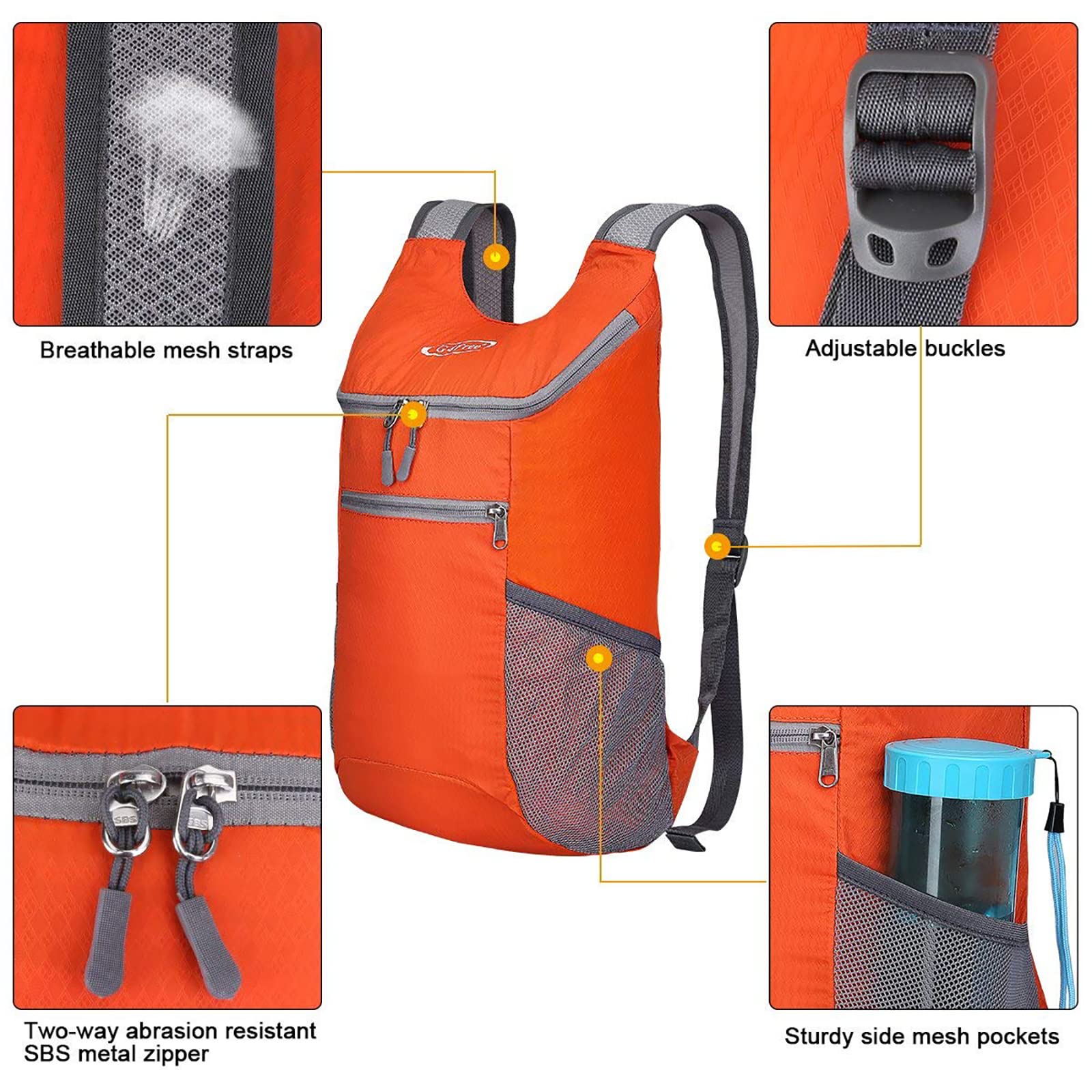 G4Free G4Free 11L Lightweight Hiking Backpack for Men And Women 