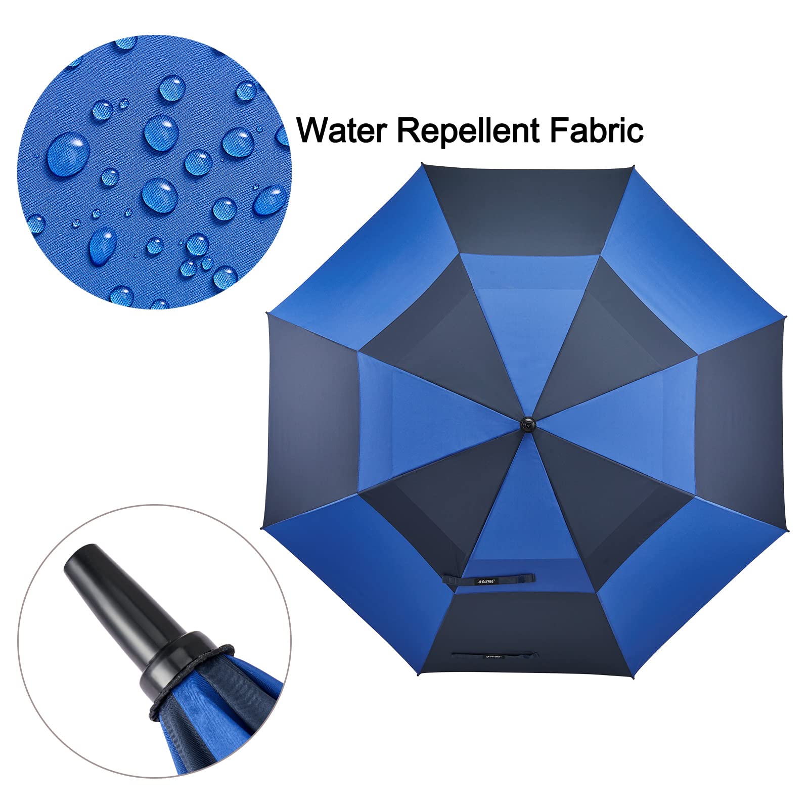 G4Free G4Free Automatic Open Golf Umbrella Double Canopy Vented Stick Umbrellas 