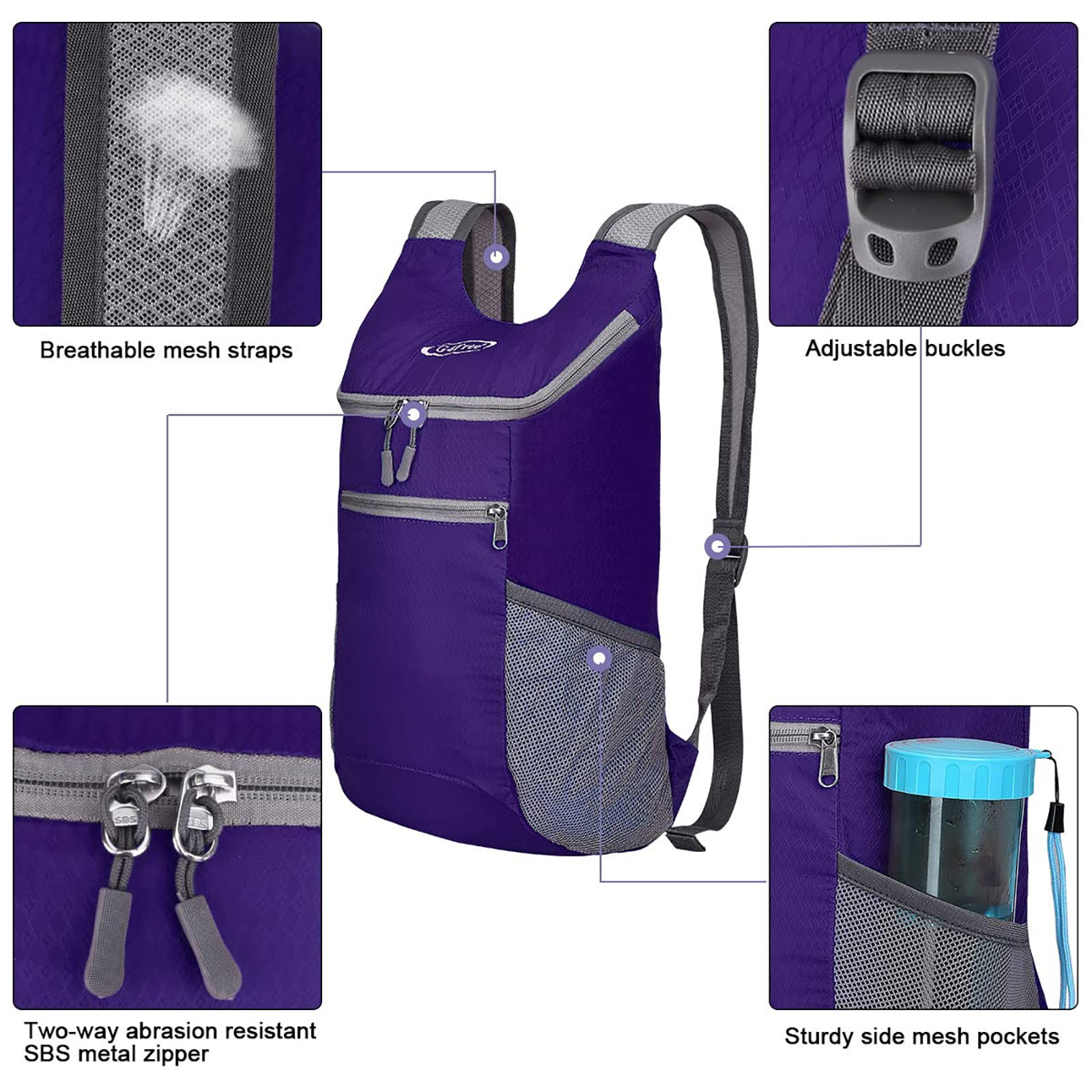 G4Free G4Free 11L Lightweight Hiking Backpack for Men And Women 