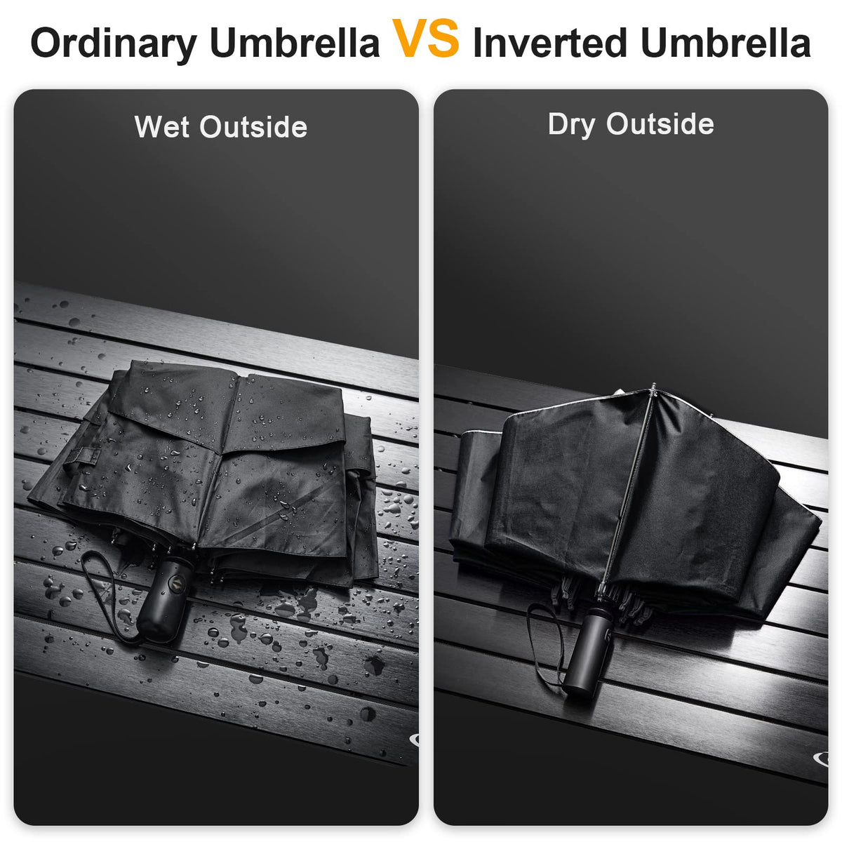 G4Free G4Free UPF 50+ UV Protection 54 Inch Large Reverse Travel Umbrella 