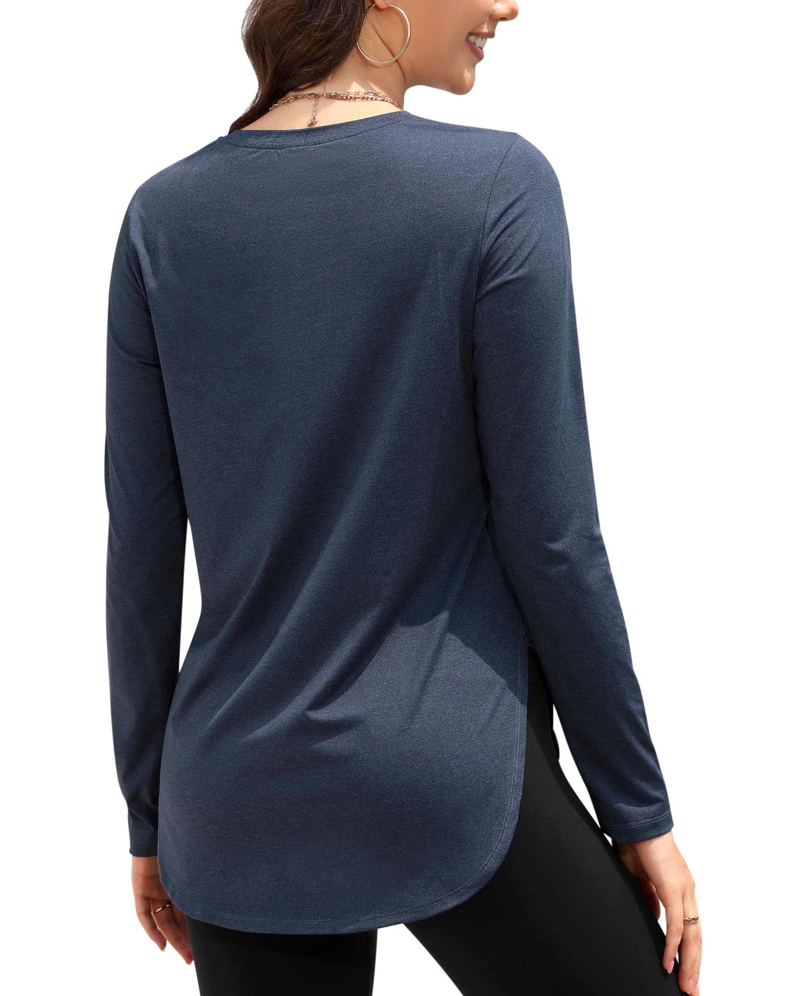 G4Free Activewear Sun Scoop Neck Long Sleeve UV Tunic Shirts