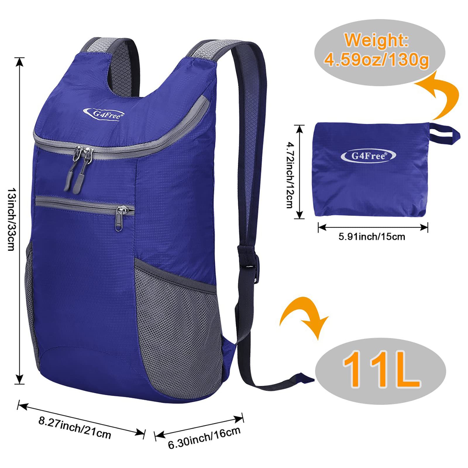 G4Free G4Free 11L Lightweight Hiking Backpack for Men And Women 