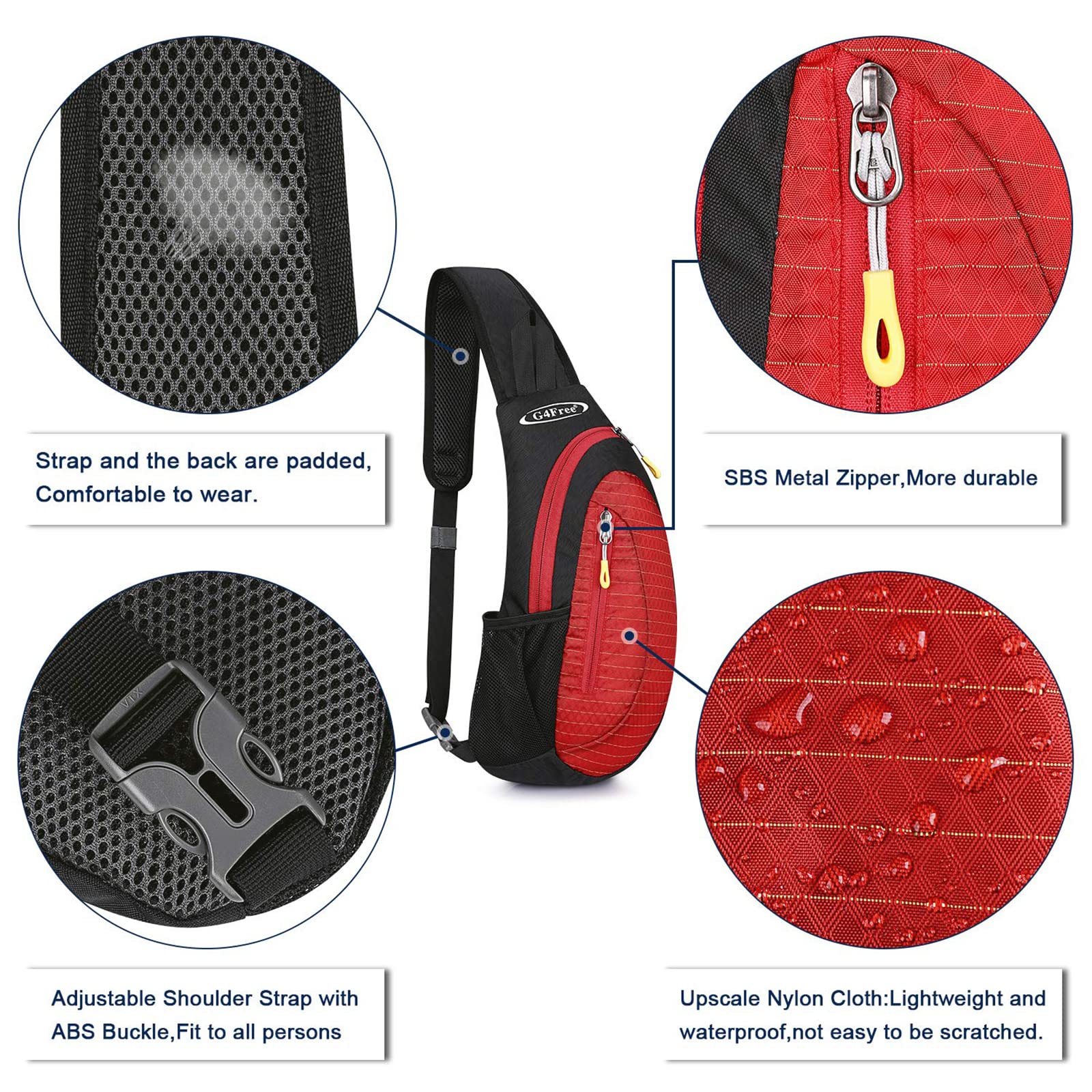 G4Free G4Free Sling Bags Men Shoulder Backpack Small Cross Body Chest Sling Backpack 